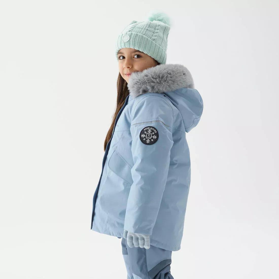 CLOUDY BLUE Kids' Warm Hiking Parka - SH500 MOUNTAIN - Child aged 2-6, , large image number 4