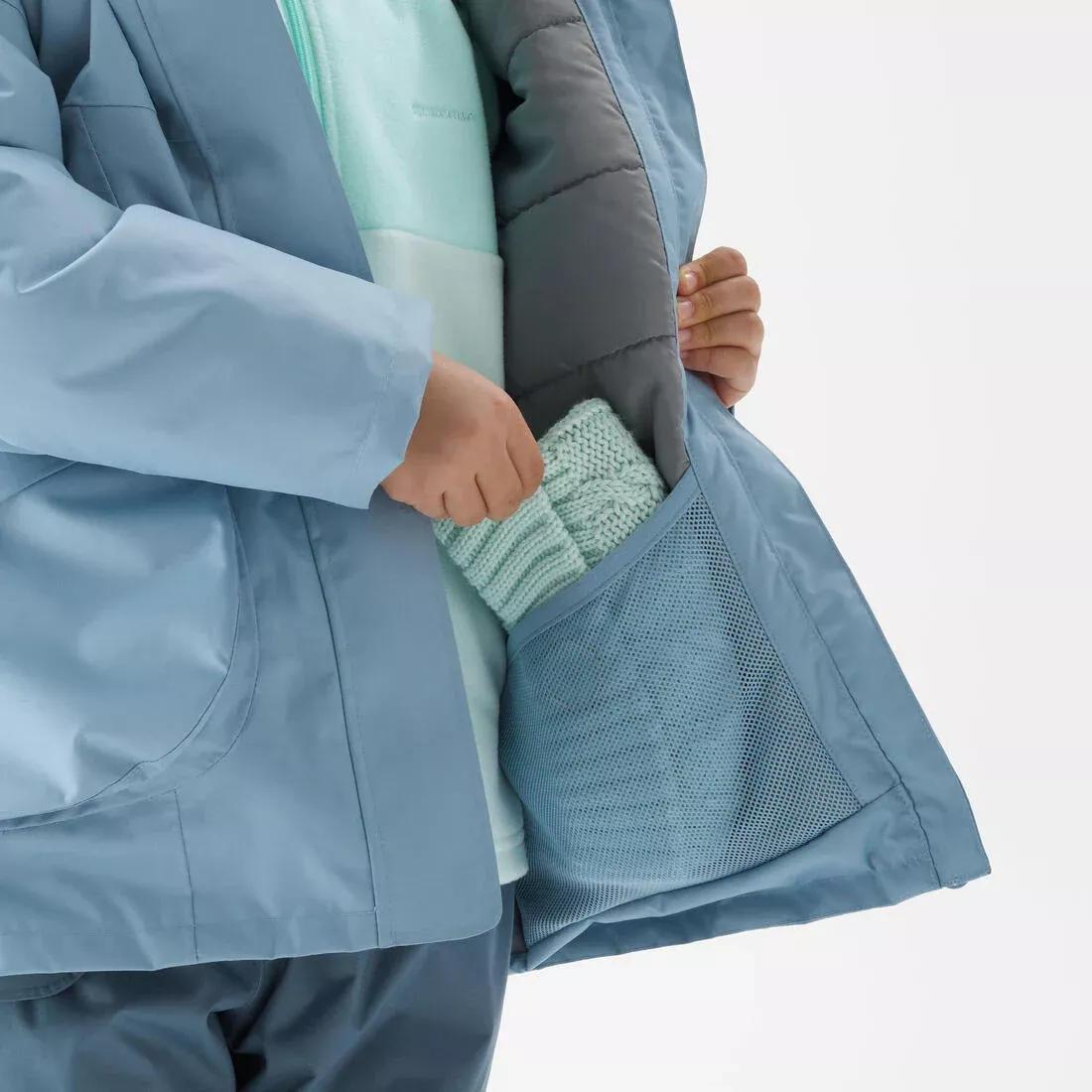 CLOUDY BLUE Kids' Warm Hiking Parka - SH500 MOUNTAIN - Child aged 2-6, No Color, large image number 10