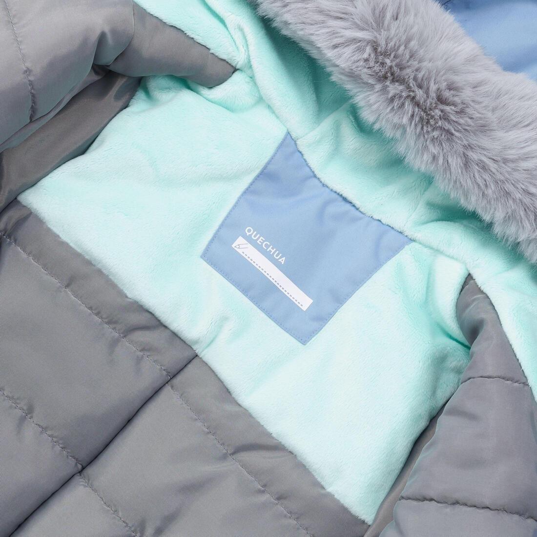 CLOUDY BLUE Kids' Warm Hiking Parka - SH500 MOUNTAIN - Child aged 2-6, , large image number 12