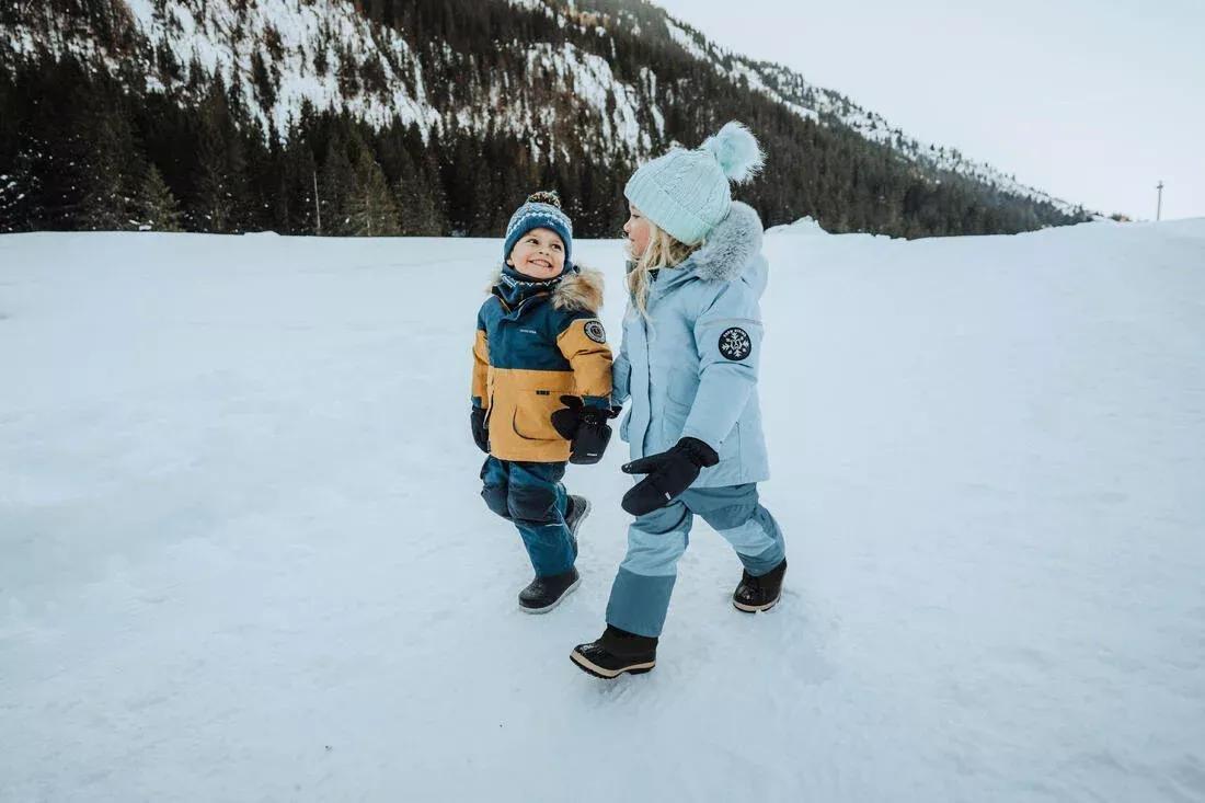 CLOUDY BLUE Kids' Warm Hiking Parka - SH500 MOUNTAIN - Child aged 2-6, No Color, large image number 14