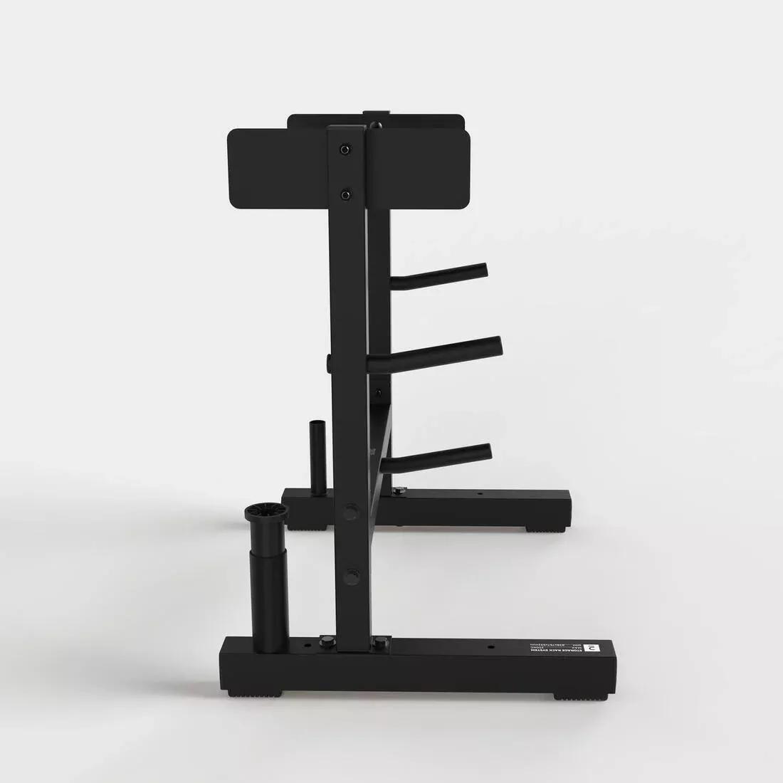 Weight Training Storage Rack For Bars And Weights, Black, No Color, large image number 3