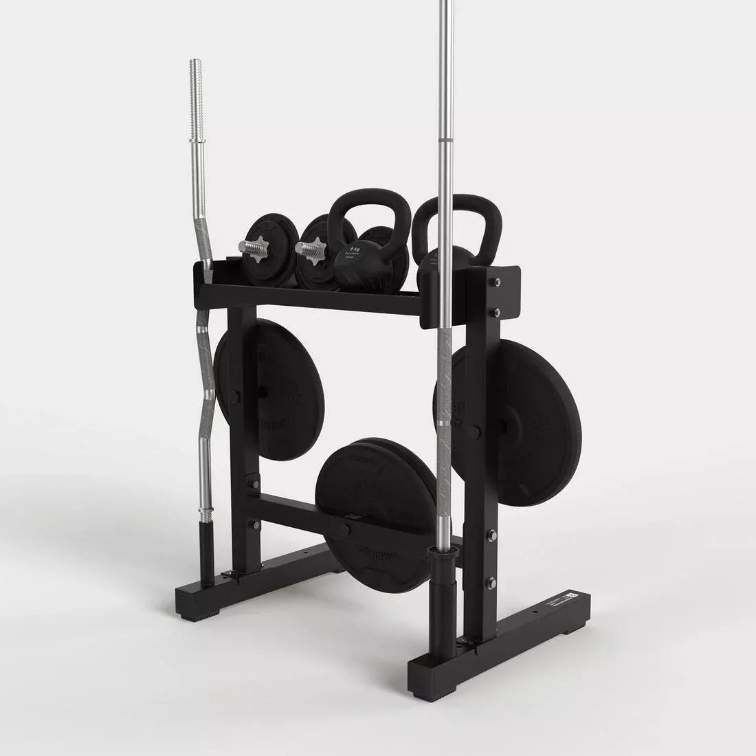 Weight Training Storage Rack For Bars And Weights, Black, No Color, large image number 4