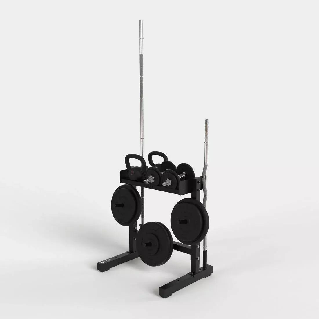 Weight Training Storage Rack For Bars And Weights, Black, No Color, large image number 5