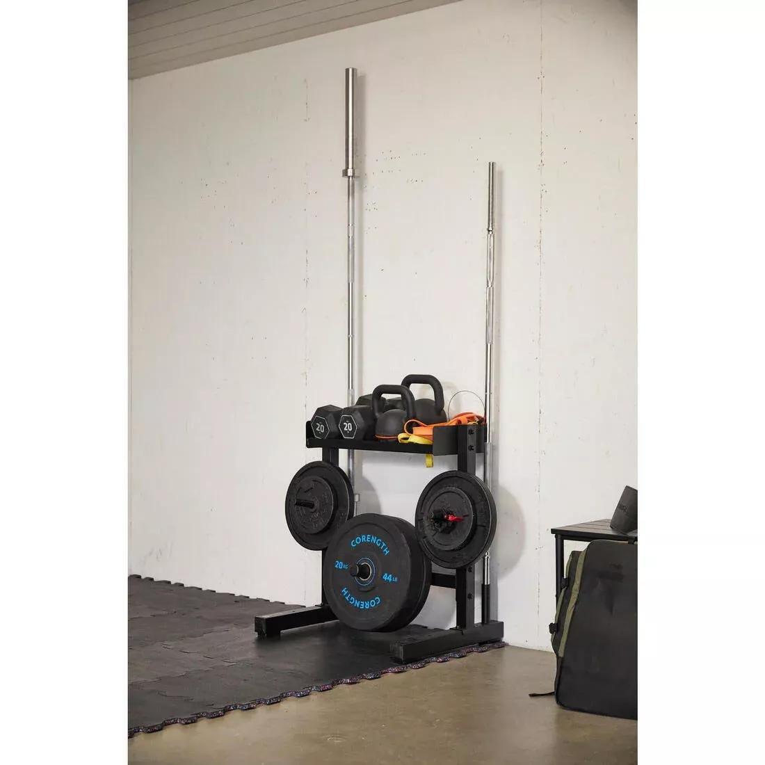 Weight Training Storage Rack For Bars And Weights, Black, No Color, large image number 7