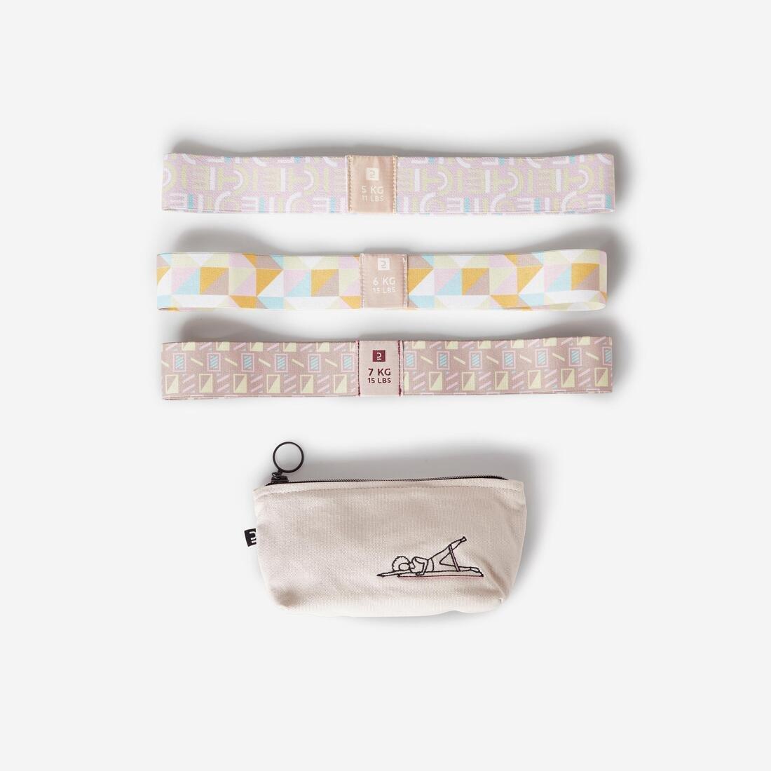 Mini Textile Fitness Bands - Set Of 3 - Resistance 5-6-7 Kg, Brown, No Color, large image number 0