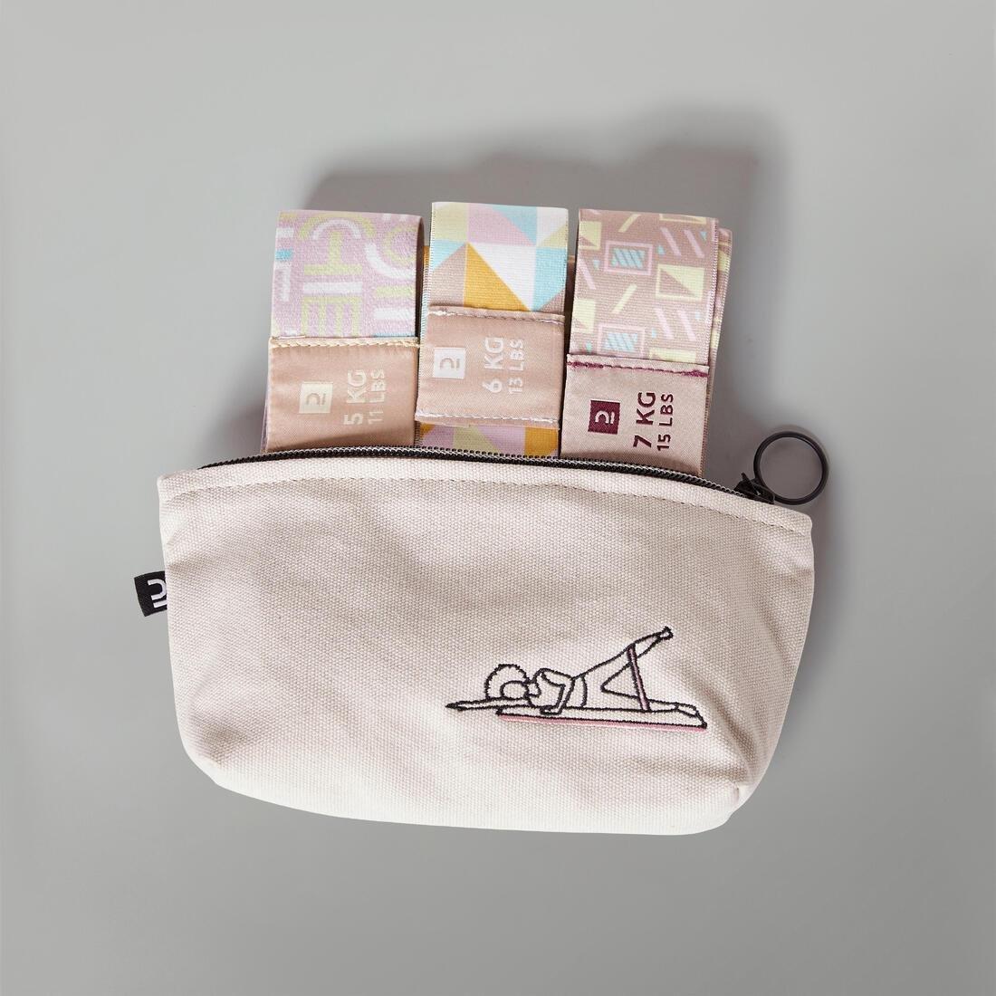 Mini Textile Fitness Bands - Set Of 3 - Resistance 5-6-7 Kg, Brown, No Color, large image number 3