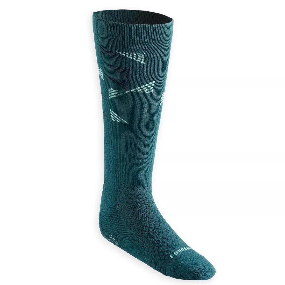Unisex Horse Riding Socks - 500 Twin-Pack, Blue, No Color, large image number 6