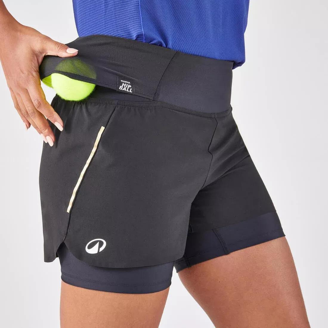 Women Tennis Dry Hip Ball Shorts, Black, No Color, medium