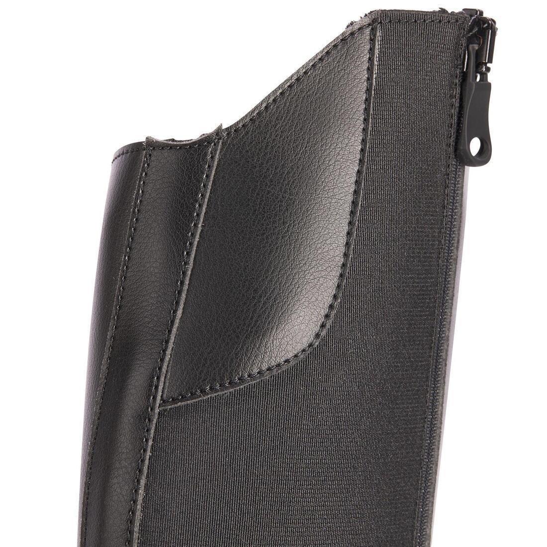 Adult Synthetic Horse Riding Long Boots - 500, Black, No Color, large image number 4