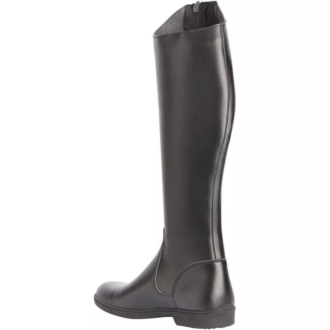 Adult Synthetic Horse Riding Long Boots - 500, Black, No Color, large image number 9