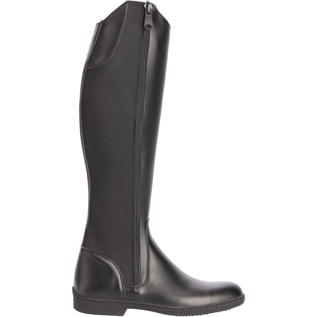 Adult Synthetic Horse Riding Long Boots - 500, Black, , large image number 11