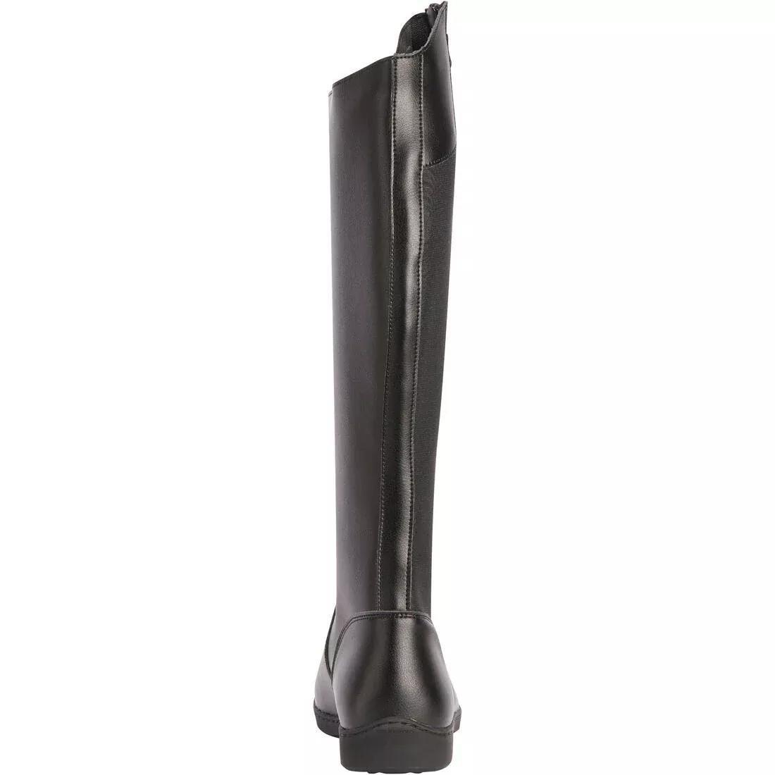Adult Synthetic Horse Riding Long Boots - 500, Black, No Color, large image number 13