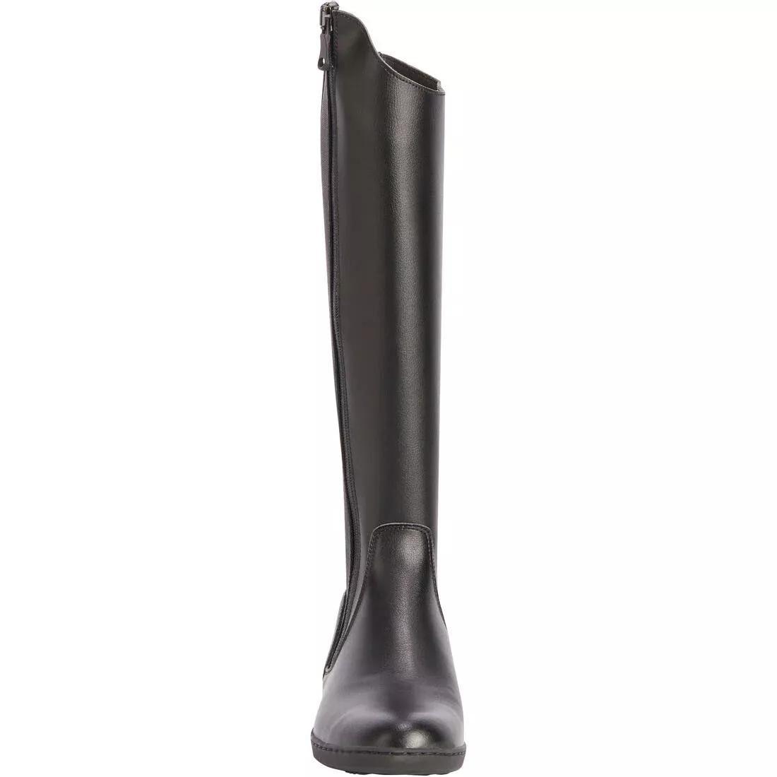 Adult Synthetic Horse Riding Long Boots - 500, Black, , large image number 14