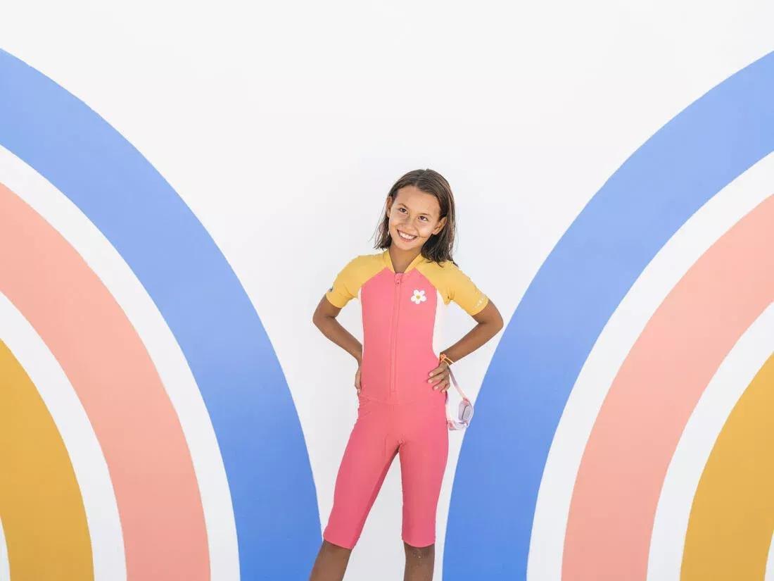 Kids Girls Shorty Swimsuit, Pink, , large image number 6