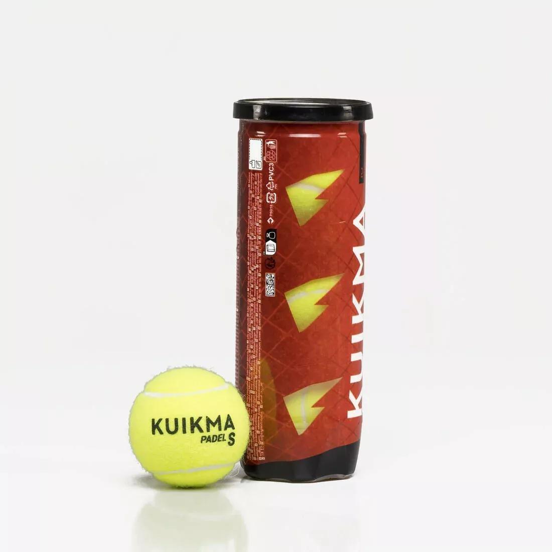 Pack Of 3 Padel Balls, Yellow, No Color, medium