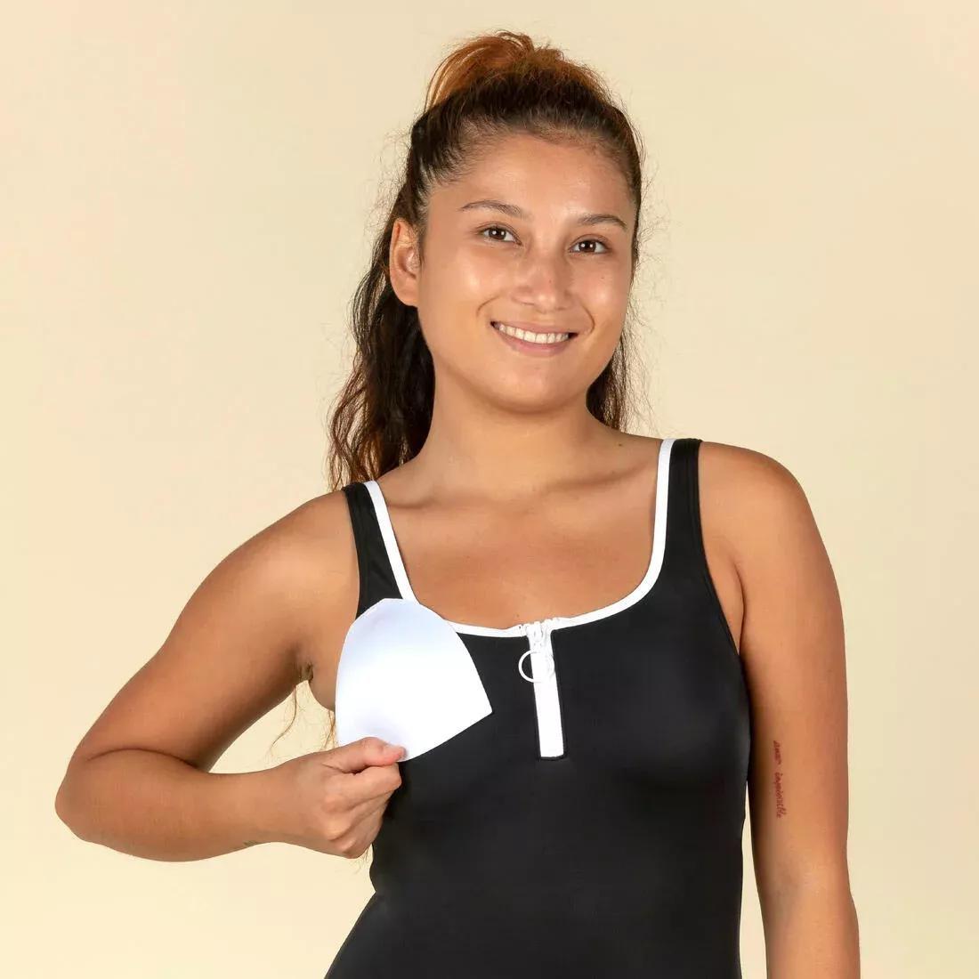 Women One-Piece Heva Swimsuit Shorty Zip, Black, , large image number 2