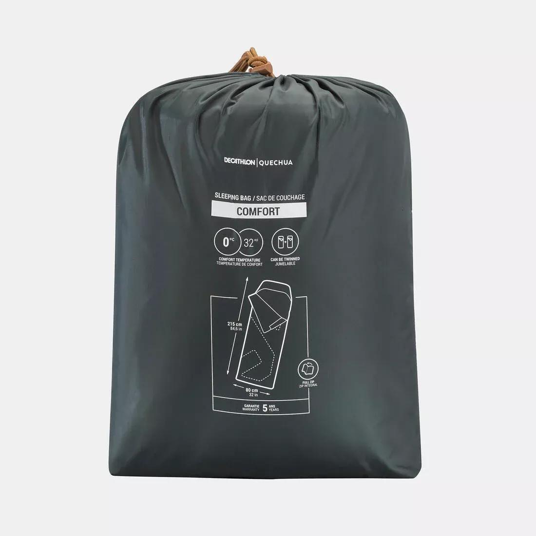 Unisex Arpenaz Sleeping Bag, Smoked Green, No Color, large image number 2