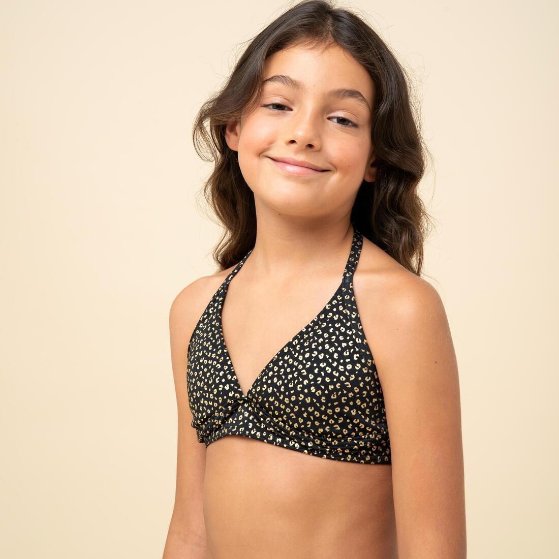 Kids Girls Halter Neck Swimsuit - 100, Turquoise, No Color, large image number 8