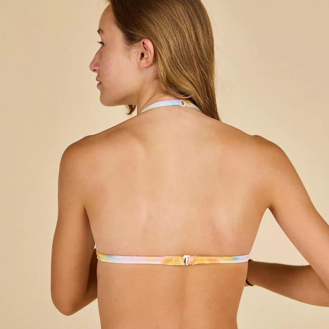 Kids Girls Triangle Swimsuit Top - Tea 100, Yellow, 5401_000, large image number 2