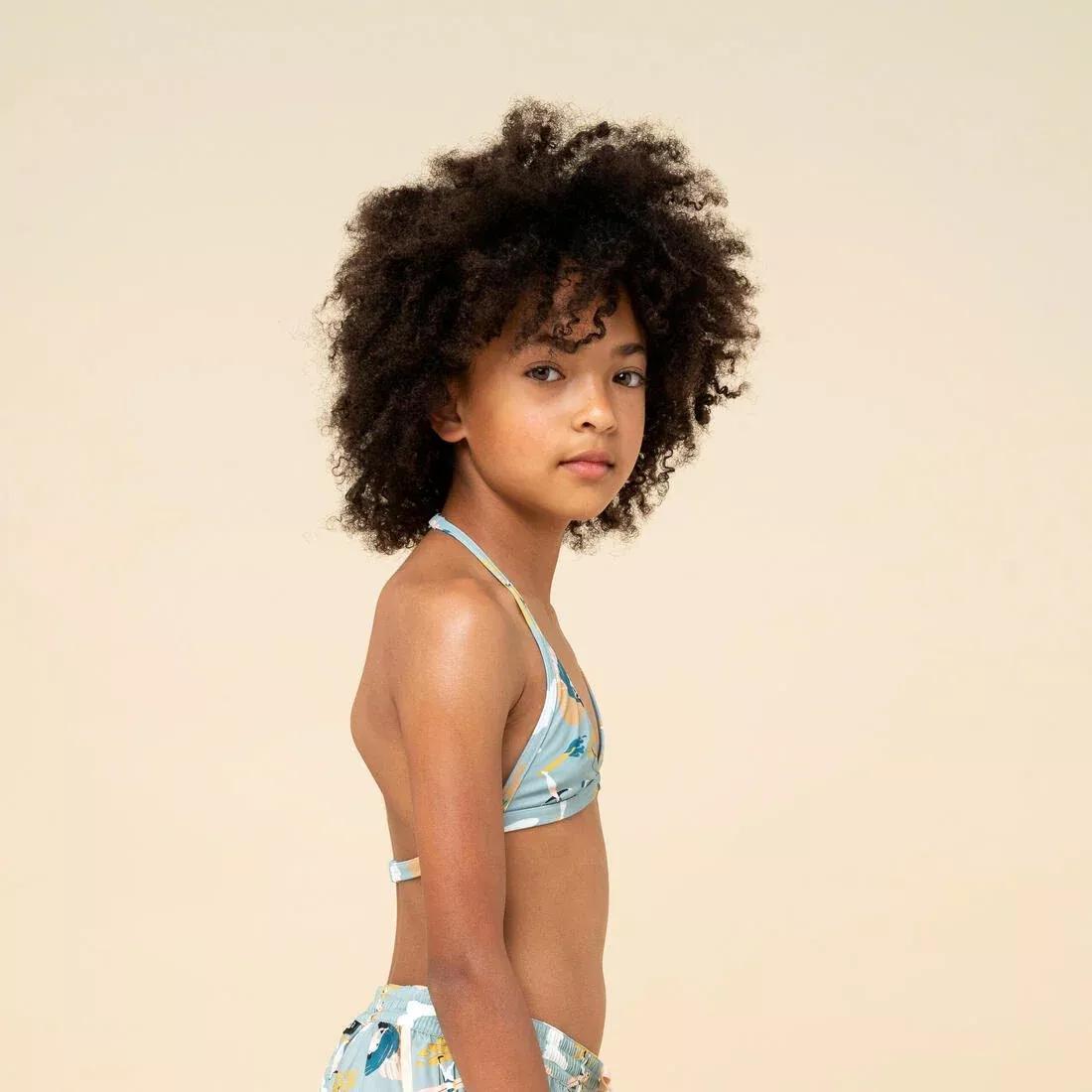 Kids Girls Triangle Swimsuit Top - Tea 100, Yellow, 5401_000, large image number 8