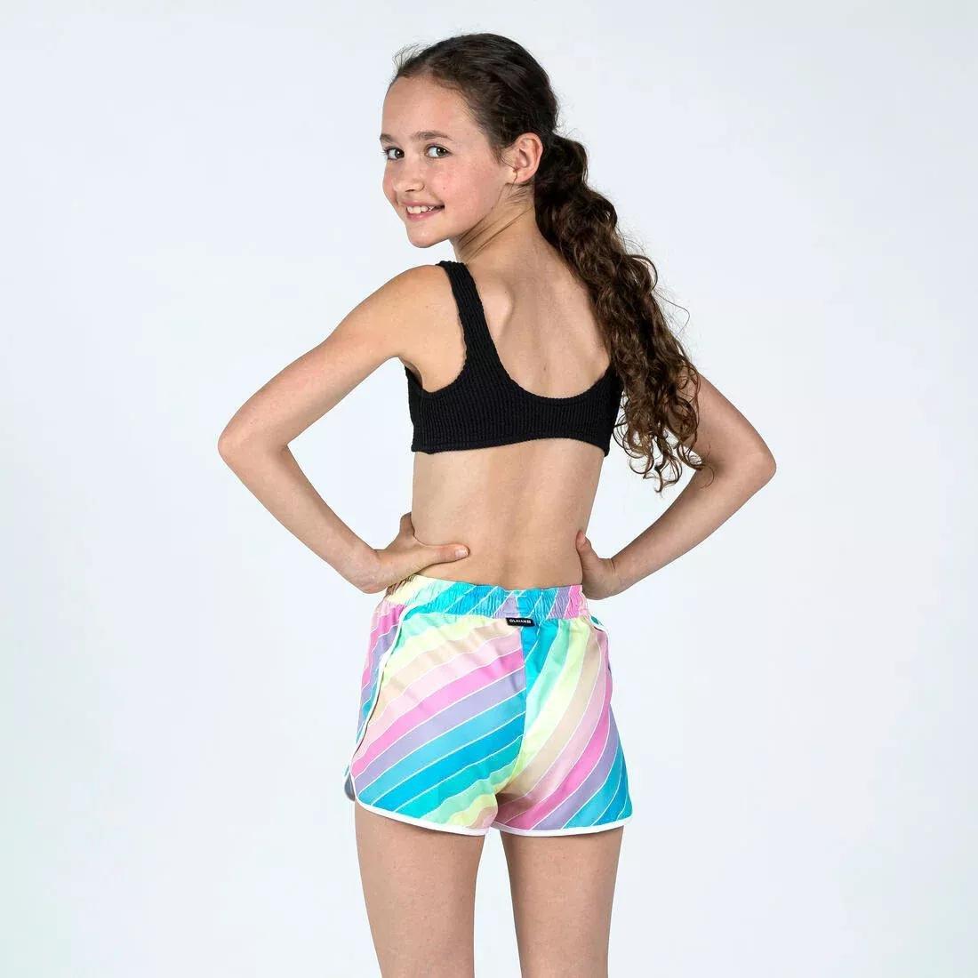 Kids Girls Swimming Shorts - 100 Katy, Turquoise, , large image number 13