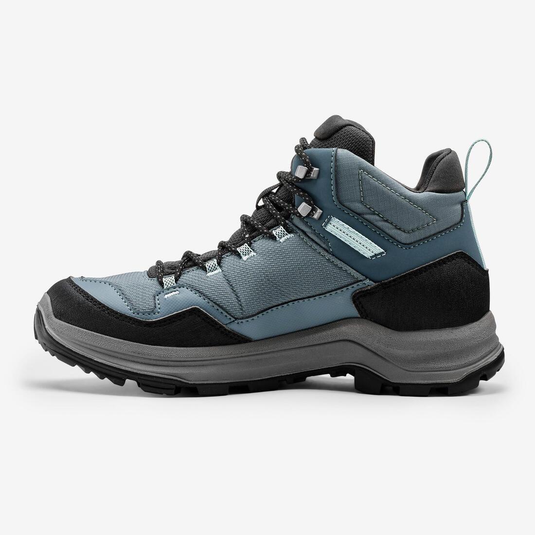 Women Waterproof High Hiking Boots - MH100, Blue, No Color, medium