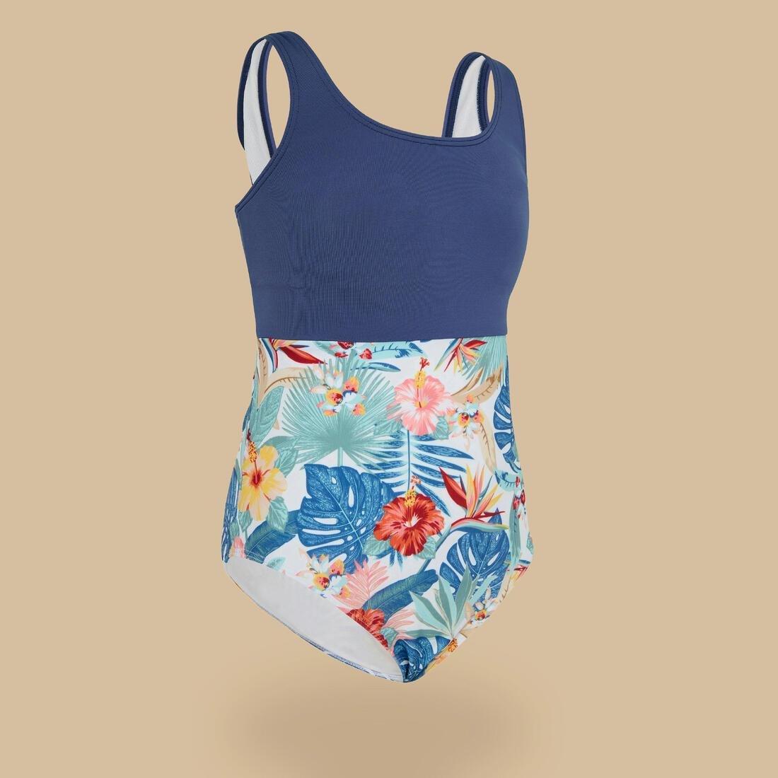 Kids Girls One-Piece Swimsuit - 500, Multicolour, , medium