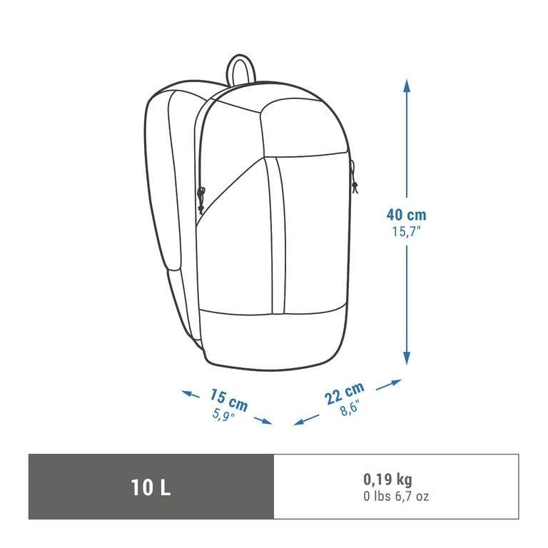 Unisex Hiking 10L Backpack - Arpenaz NH100, Yellow, No Color, large image number 6