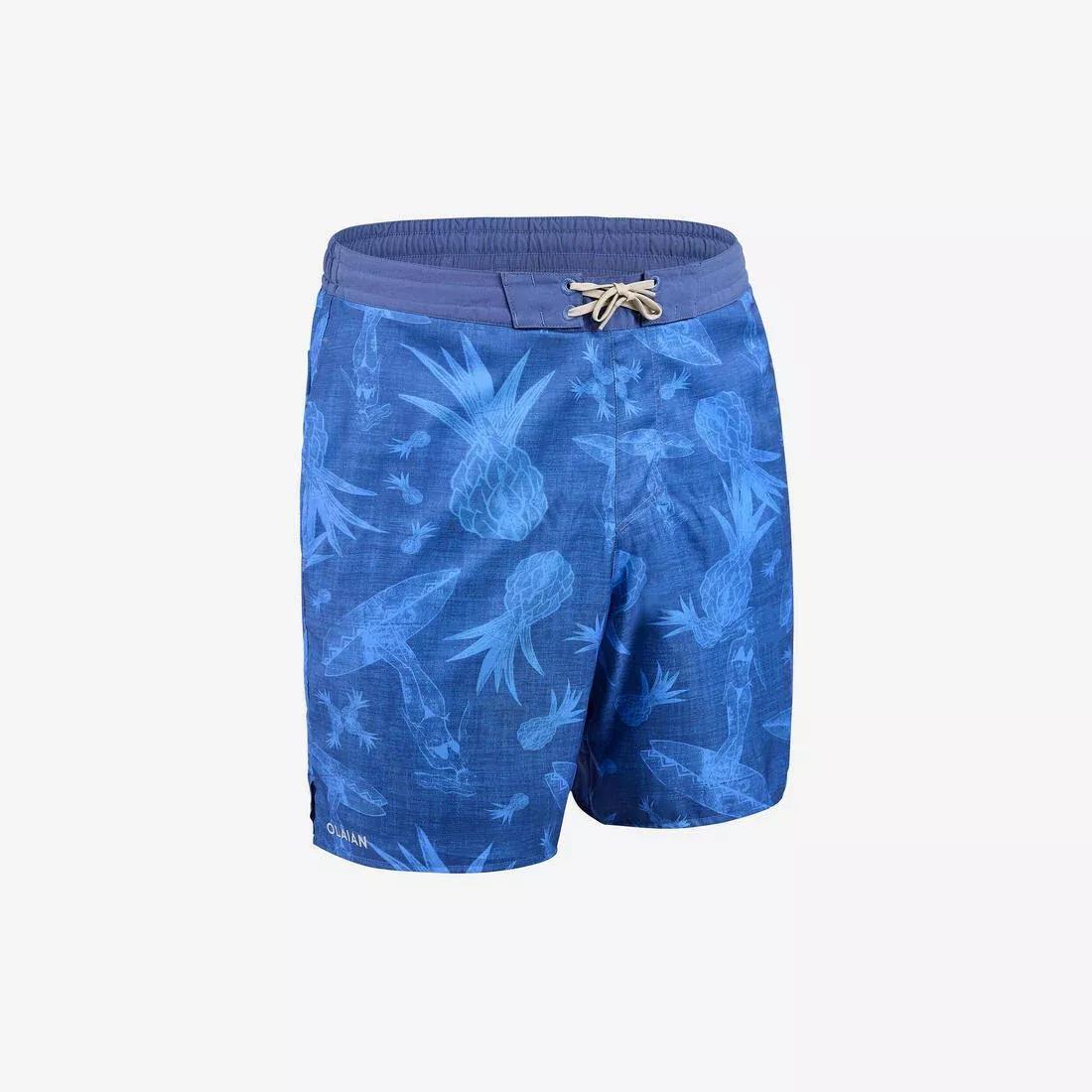 Men Boardshort - Surf 100 Long, Blue, No Color, large image number 0