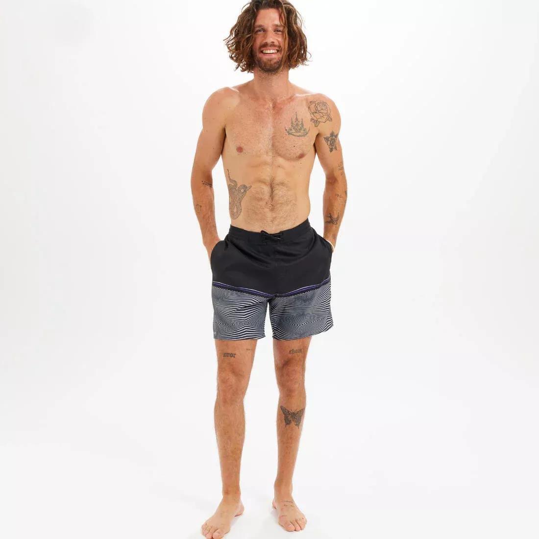 Men Boardshort - Surf 100 Long, Blue, No Color, large image number 8