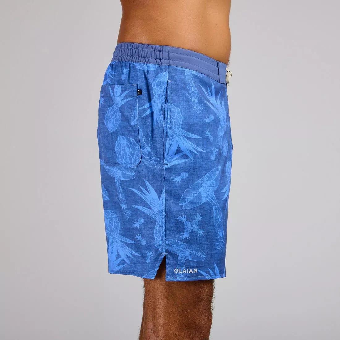 Men Boardshort - Surf 100 Long, Blue, No Color, large image number 13