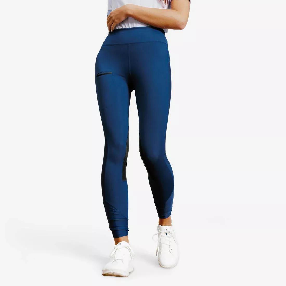 Women Light Horse Riding Leggings 100, Blue, No Color, medium