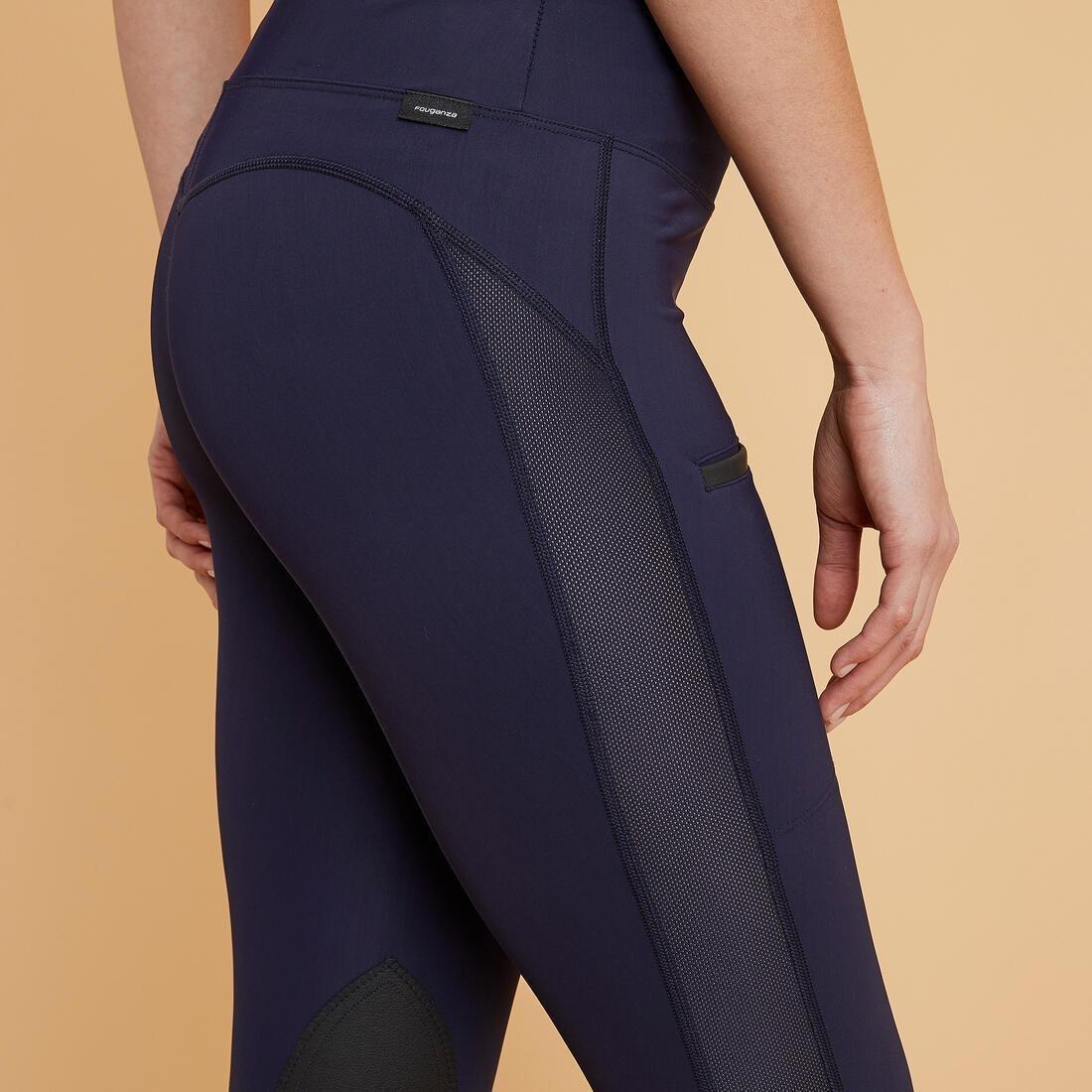 Women Light Horse Riding Leggings 100, Blue, No Color, large image number 4