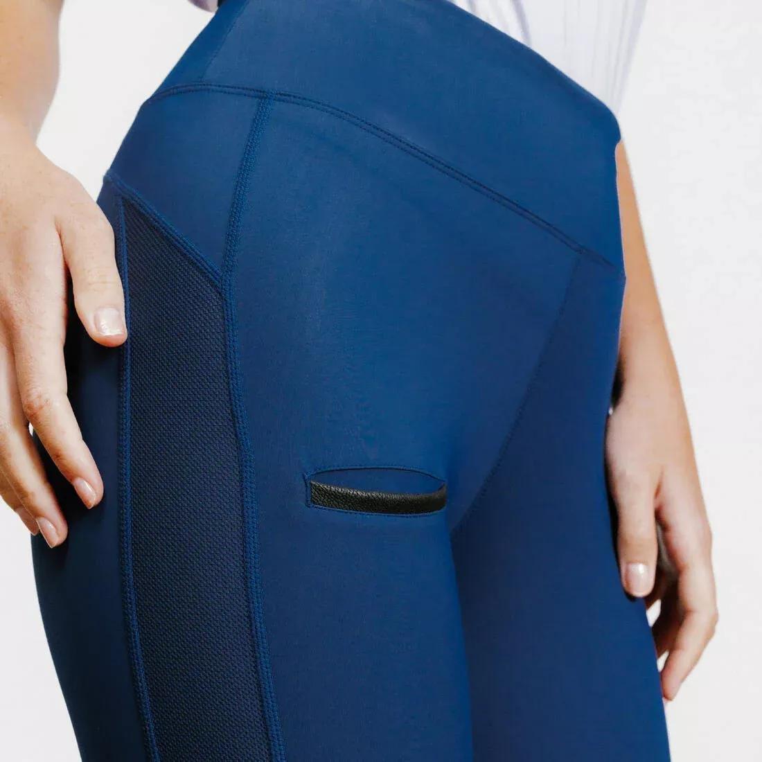 Women Light Horse Riding Leggings 100, Blue, No Color, large image number 10