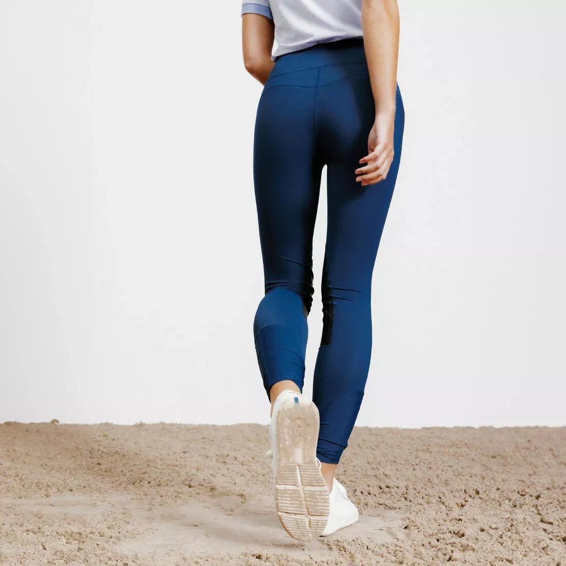 Women Light Horse Riding Leggings 100, Blue, No Color, large image number 11