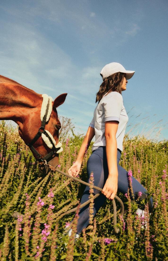 Women Light Horse Riding Leggings 100, Blue, No Color, large image number 14