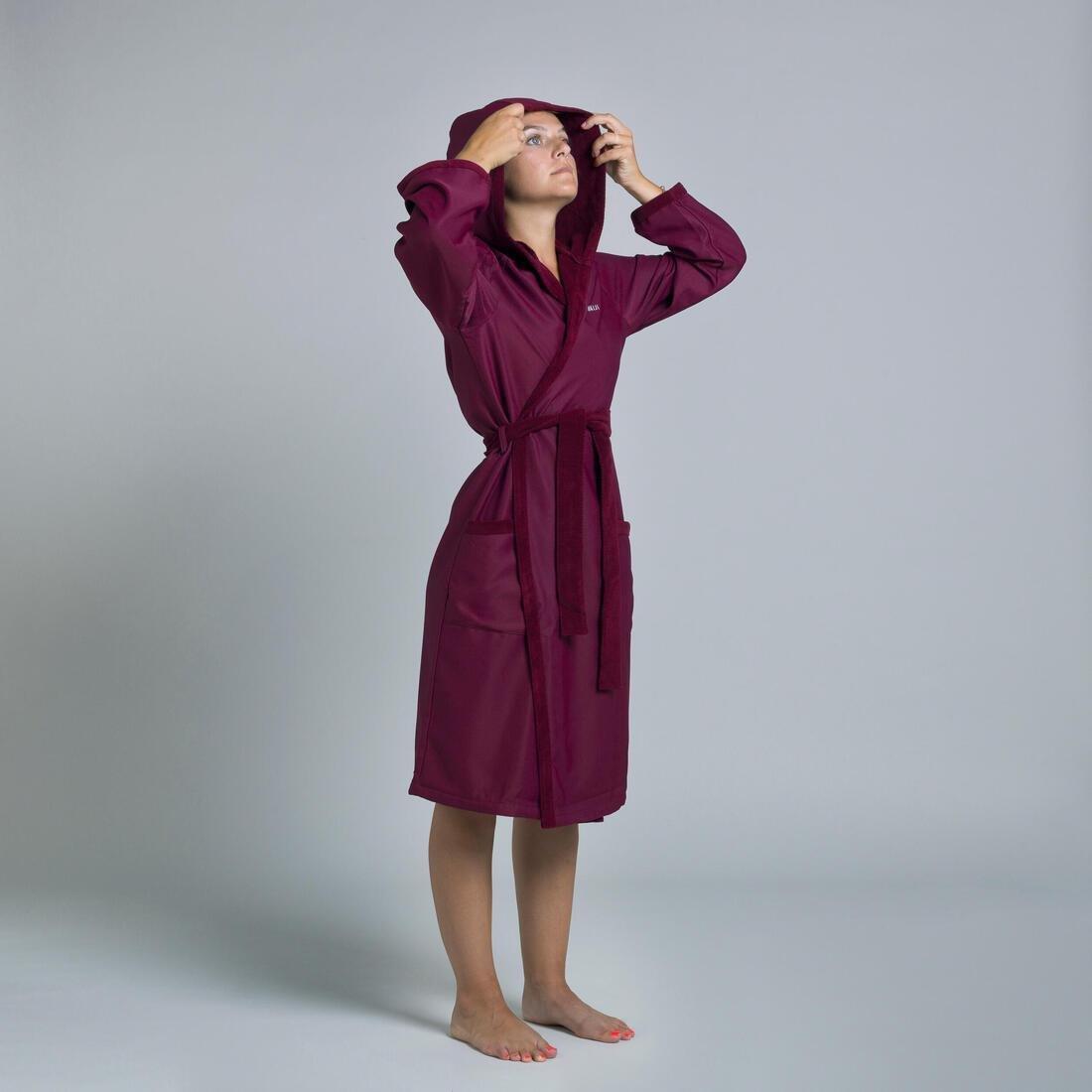 Women Compact Pool Bathrobe, Purple, , large image number 2