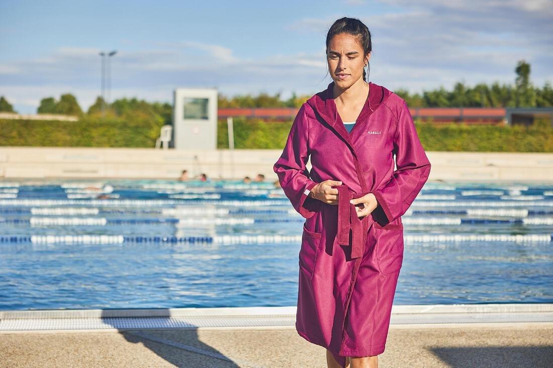 Women Compact Pool Bathrobe, Purple, , large image number 9