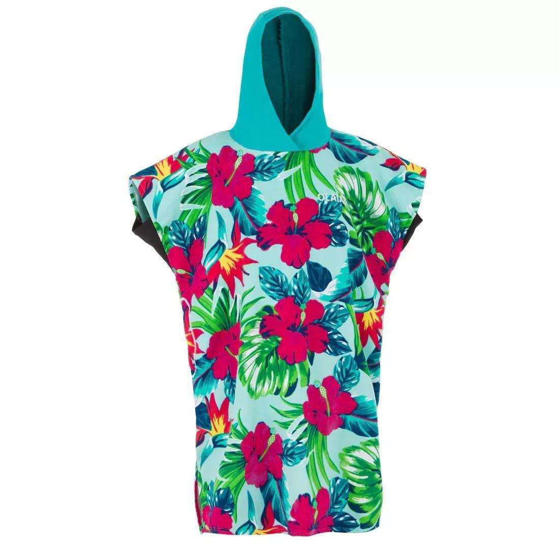 Kids Girls Surf Poncho - 550 (135 To 160 Cm), Pink, No Color, large image number 2