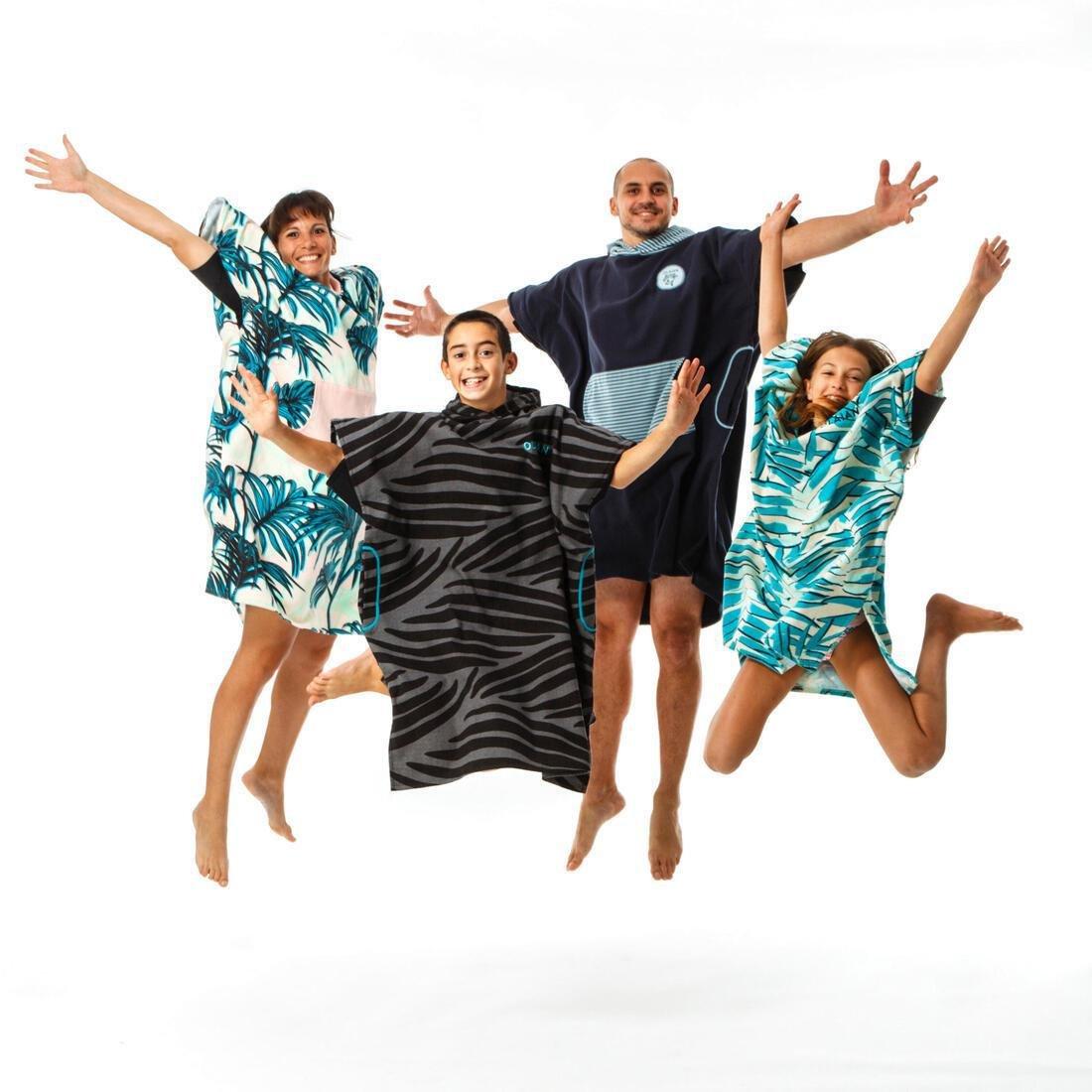 Unisex Printed Surf Poncho - 500, Peach, No Color, large image number 3