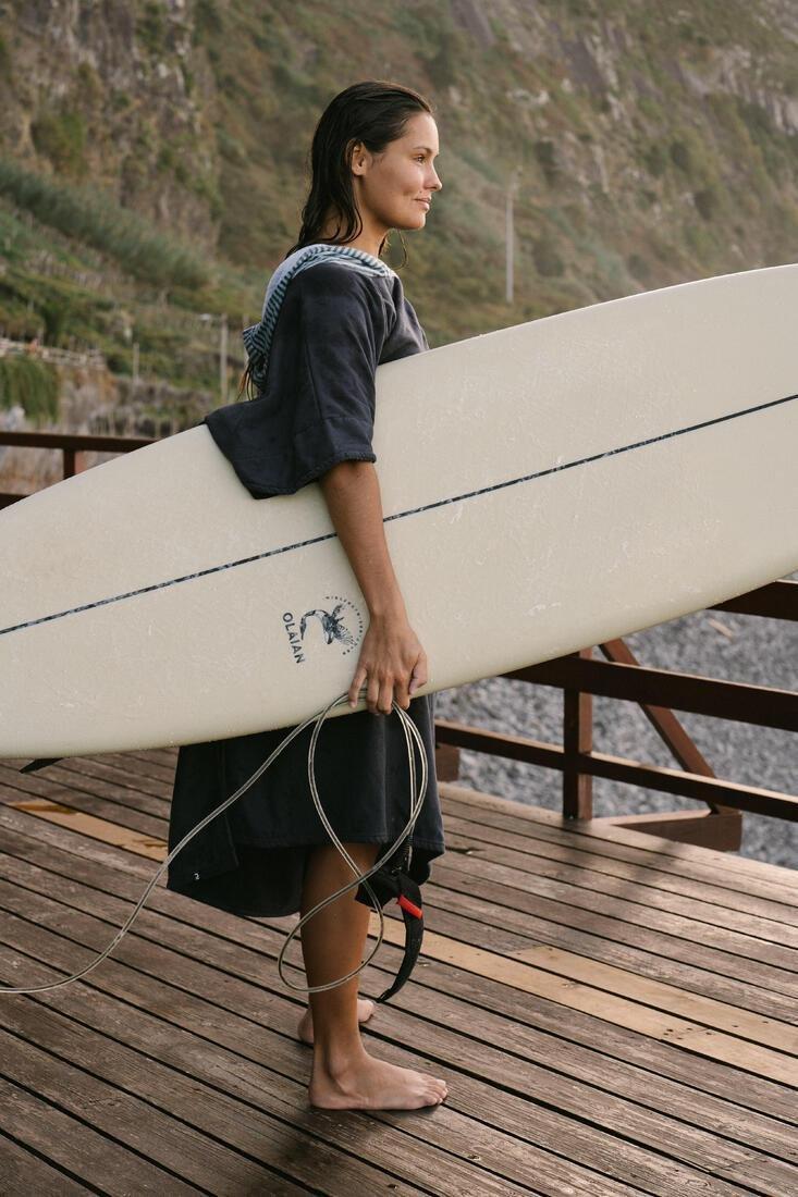 Unisex Printed Surf Poncho - 500, Peach, No Color, large image number 4