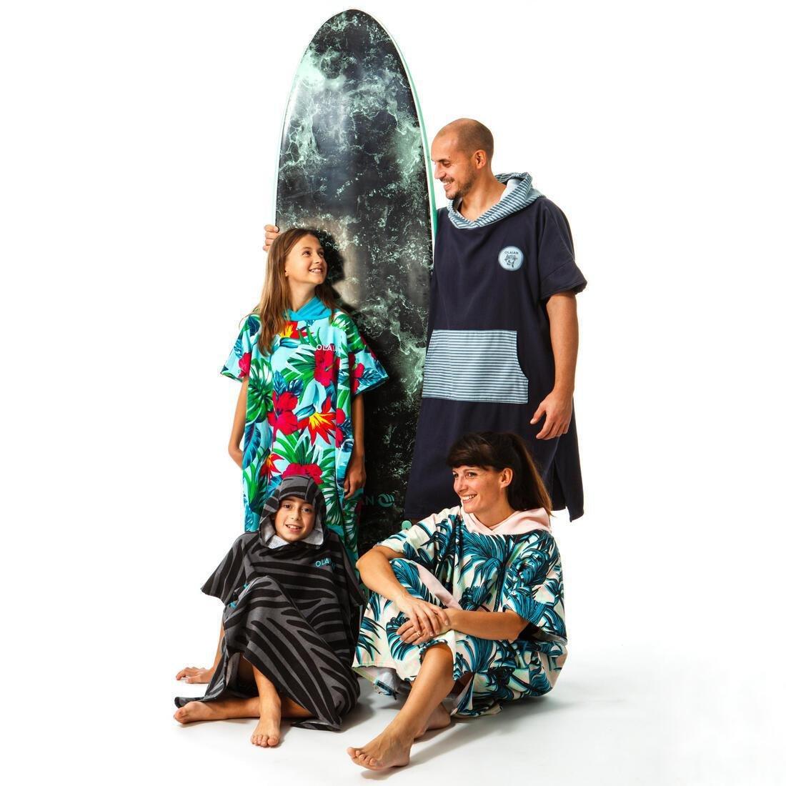 Unisex Printed Surf Poncho - 500, Peach, No Color, large image number 8