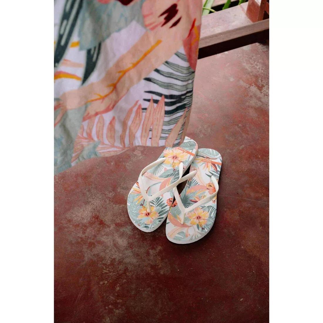 Women Flip-Flops - TO100S Print, White, No Color, large image number 6