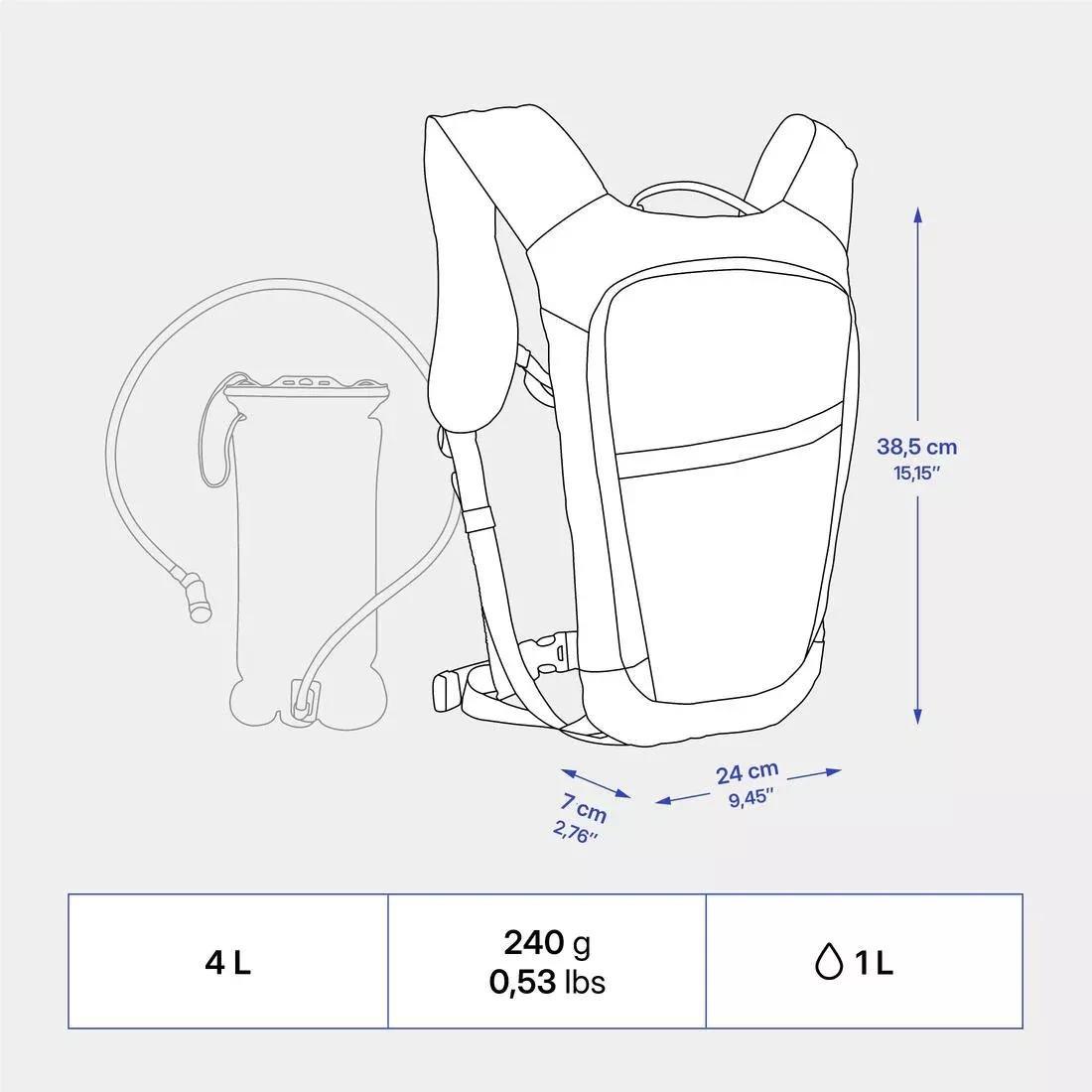 Hydration Backpack 4 L/1L Water, Grey, No Color, large image number 6