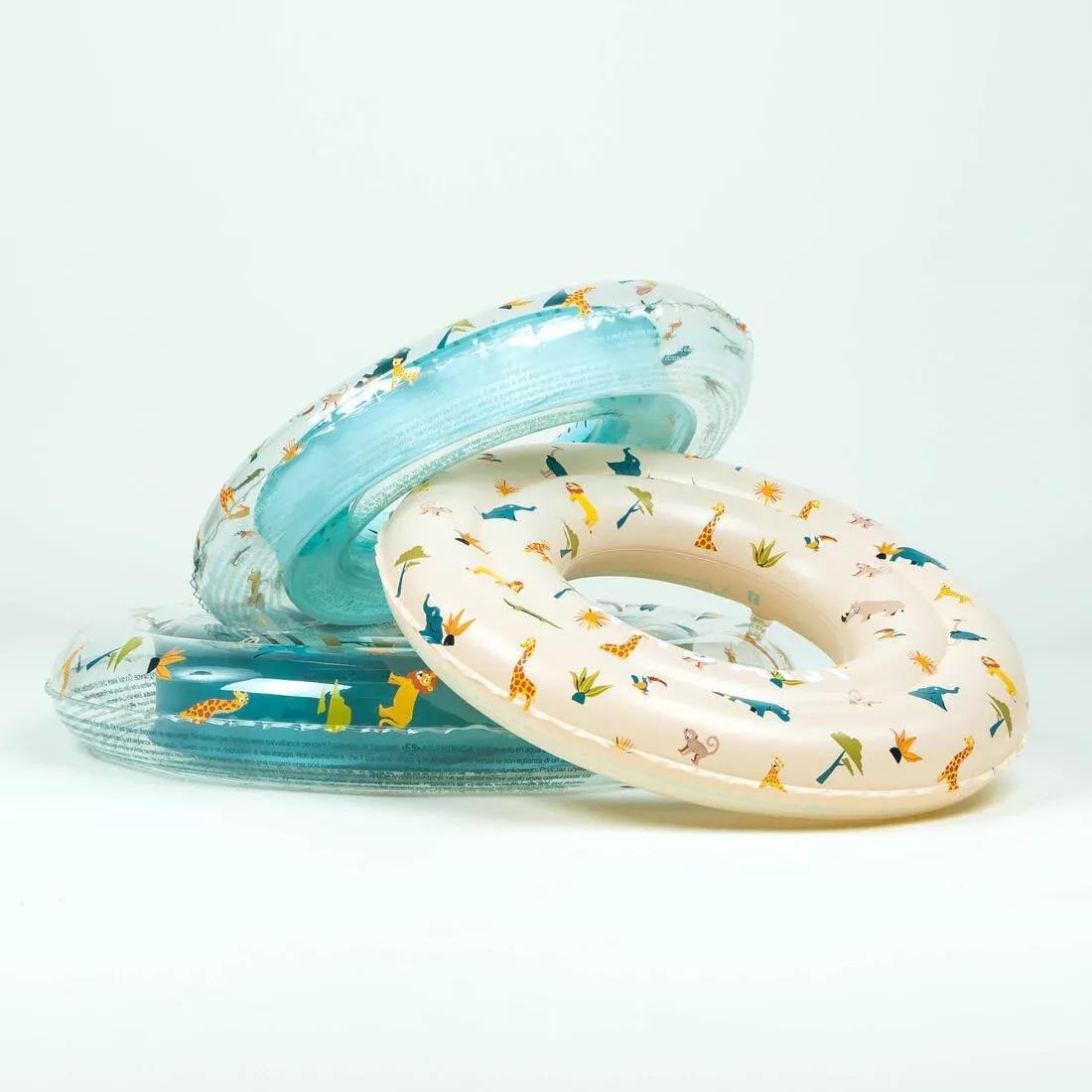 FLINT GREY Swimming inflatable 51 cm pool ring for kids aged 3-6 PANDAS print, No Color, large image number 3