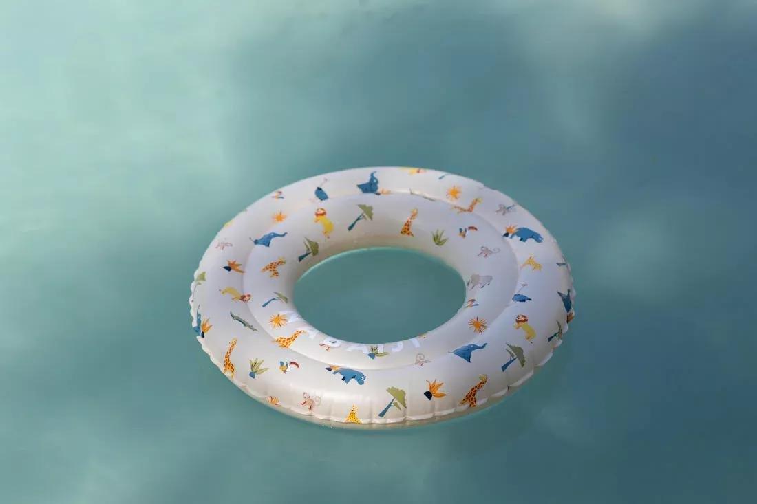 FLINT GREY Swimming inflatable 51 cm pool ring for kids aged 3-6 PANDAS print, No Color, large image number 7