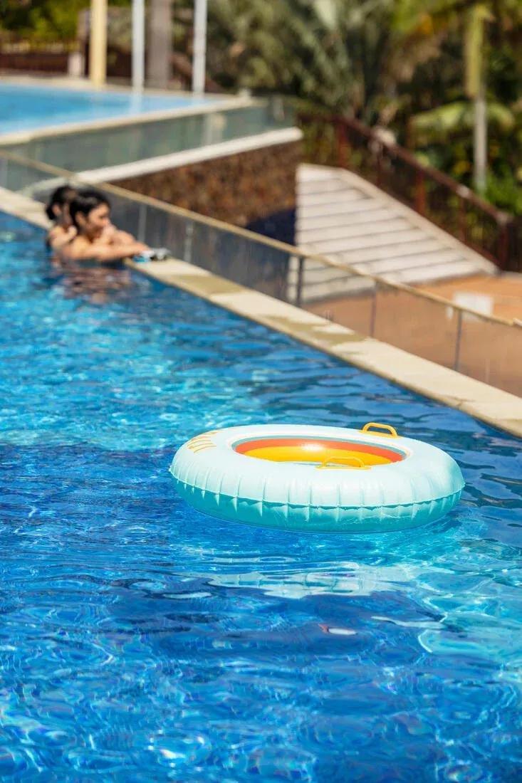 Large 92 Cm Inflatable Printed Pool Ring With Comfort Grips, Green, No Color, large image number 2
