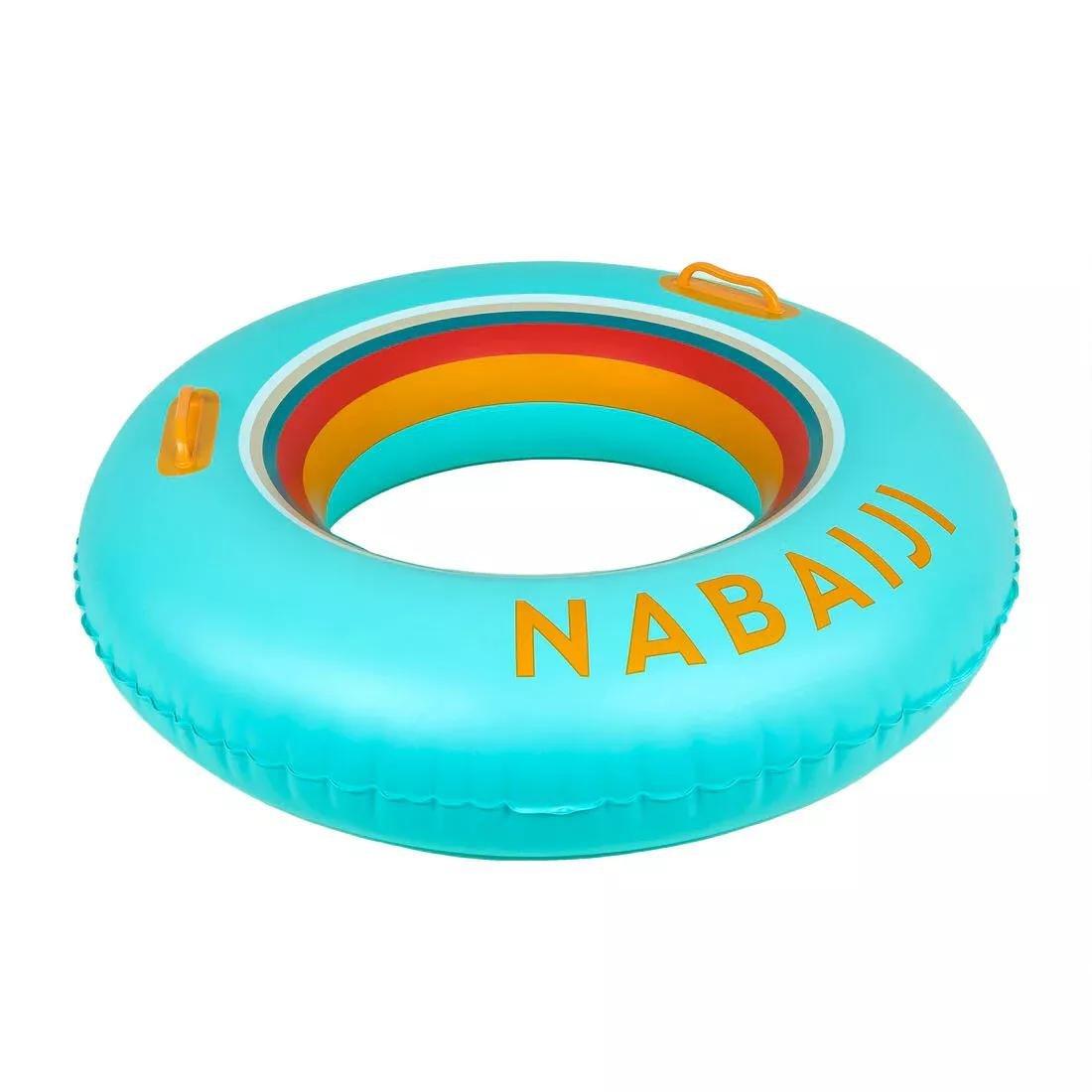 Large 92 Cm Inflatable Printed Pool Ring With Comfort Grips, Green, No Color, large image number 14