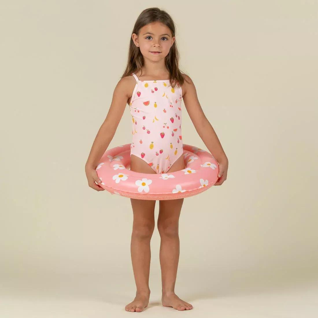 Kids Girls One-Piece Swimsuit Pink With Fruit Print, Orange, , large image number 3