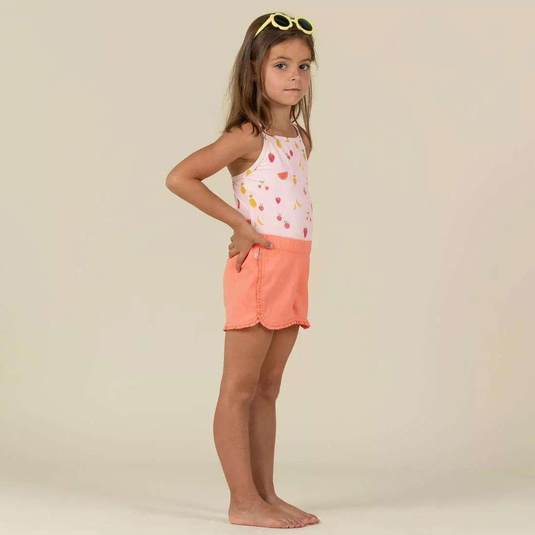 Kids Girls One-Piece Swimsuit Pink With Fruit Print, Orange, , large image number 6